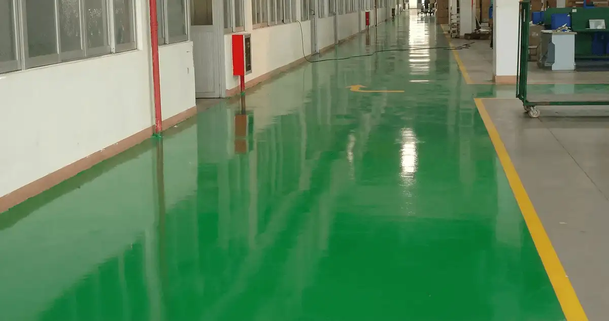 A factory floor professionally covered and marked with epoxy flooring in Staten Island, NY