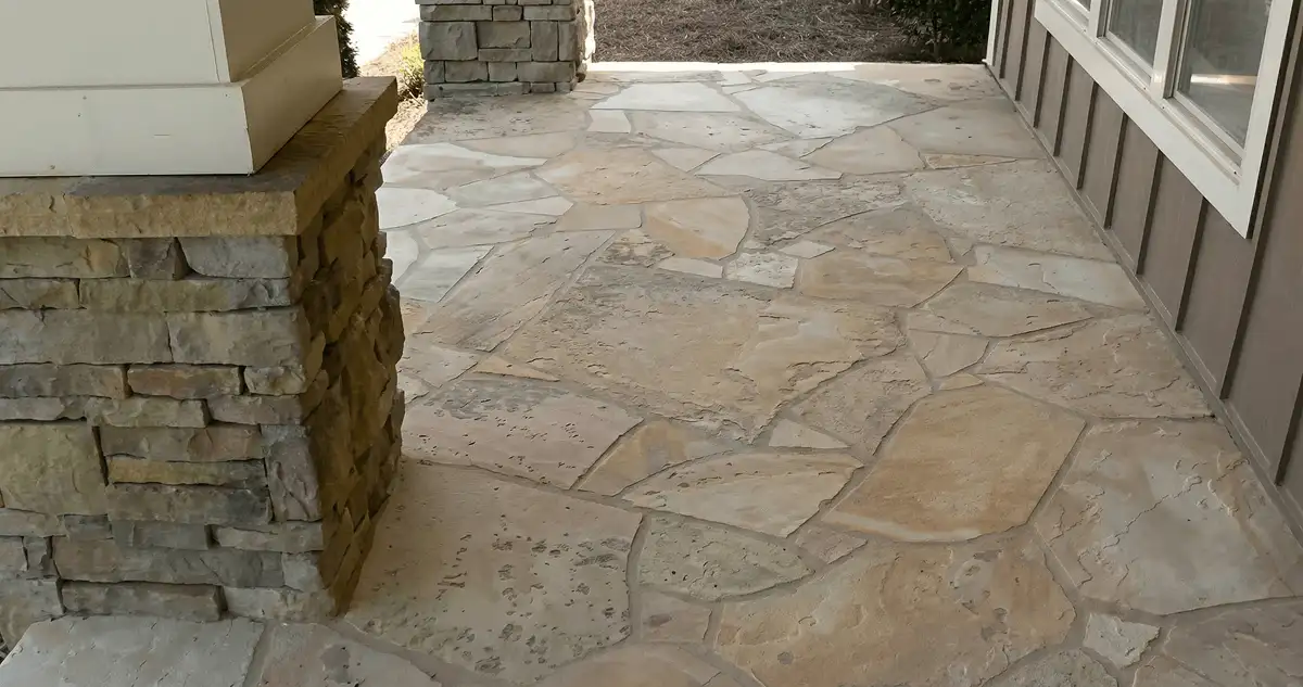 House entrance with professionally installed stone flooring in Staten Island NY